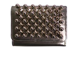 Louboutin Spiked Macaron Wallet, Leather, Gold, 1